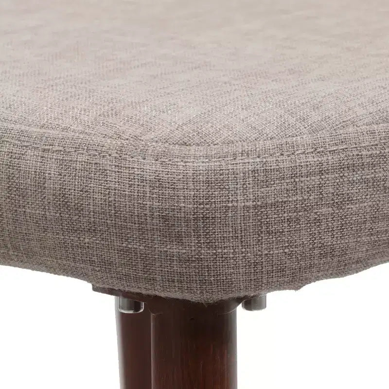 Sillas de comedor tapizadas de estilo mid-century, color trigo/gris claro, juego de 2