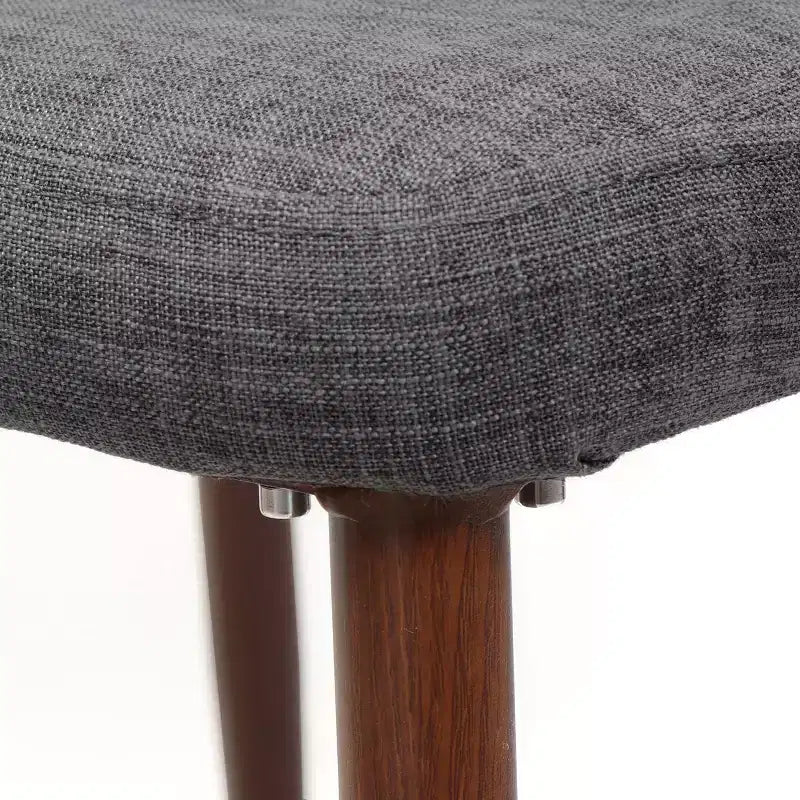 Sillas de comedor tapizadas de estilo mid-century, color trigo/gris claro, juego de 2