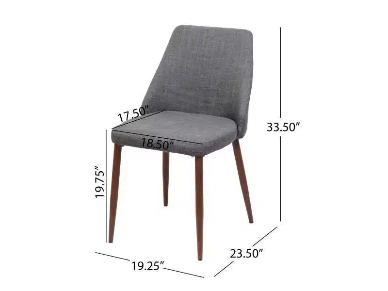 Sillas de comedor tapizadas de estilo mid-century, color trigo/gris claro, juego de 2