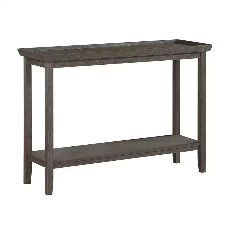 Mesa consola negra / expreso / gris oscuro con estante, montaje para 1 persona