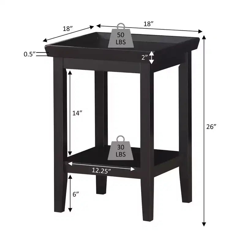 Mesa auxiliar – Negro / Espresso / Blanco