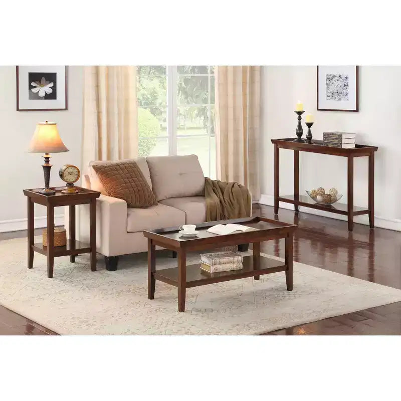 Mesa auxiliar – Negro / Espresso / Blanco