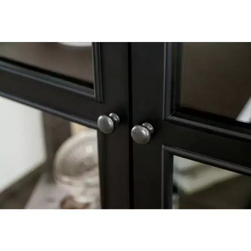 Vitrina blanca de 2 puertas de cristal templado con 4 estantes