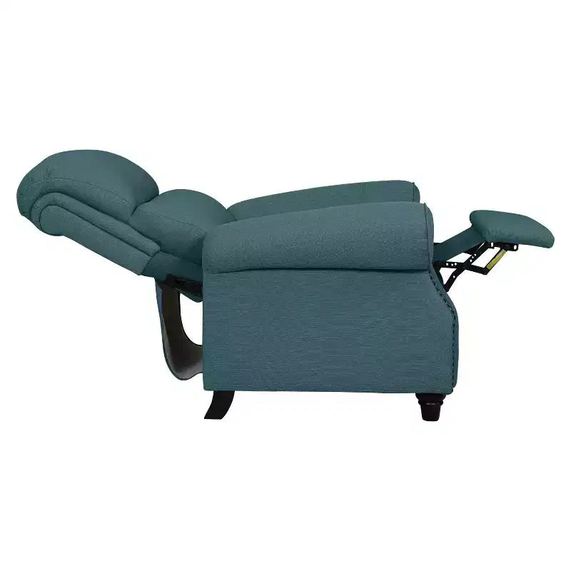 Sillón reclinable "push-back" gris paloma/azul para 1 persona