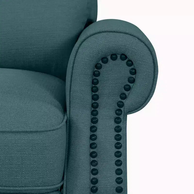 Sillón reclinable "push-back" gris paloma/azul para 1 persona
