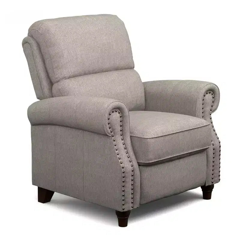 Sillón reclinable "push-back" gris paloma/azul para 1 persona