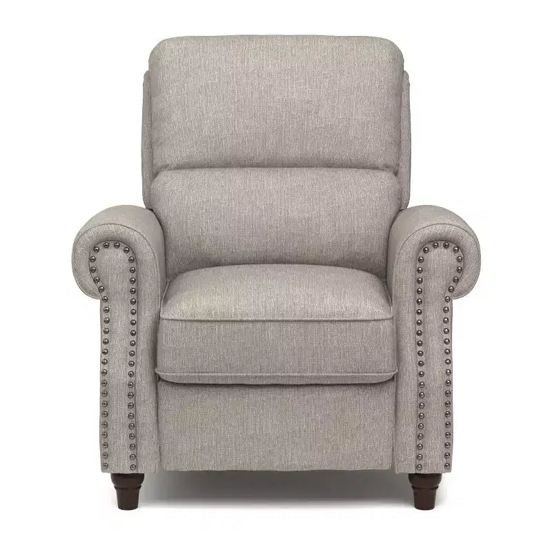 Sillón reclinable "push-back" gris paloma/azul para 1 persona