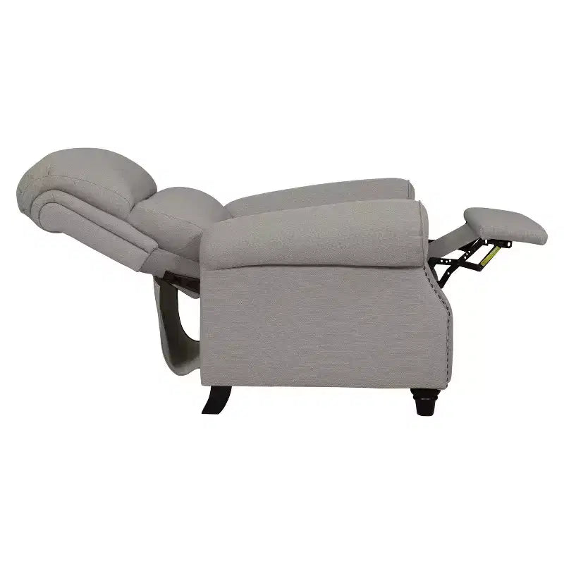 Sillón reclinable "push-back" gris paloma/azul para 1 persona