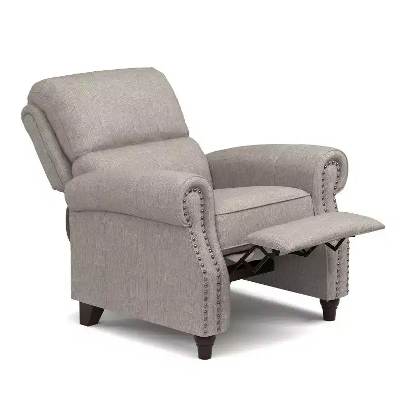 Sillón reclinable "push-back" gris paloma/azul para 1 persona