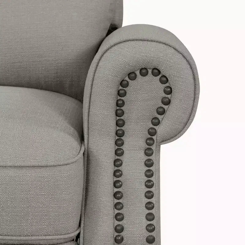Sillón reclinable "push-back" gris paloma/azul para 1 persona