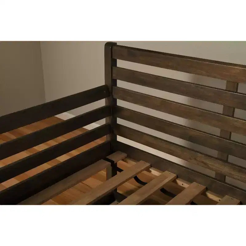 Base de cama individual White / Rustic Walnut / Barbados, se convierte en matrimonial, cabe 1