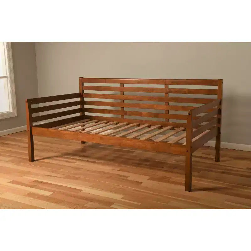Base de cama individual White / Rustic Walnut / Barbados, se convierte en matrimonial, cabe 1