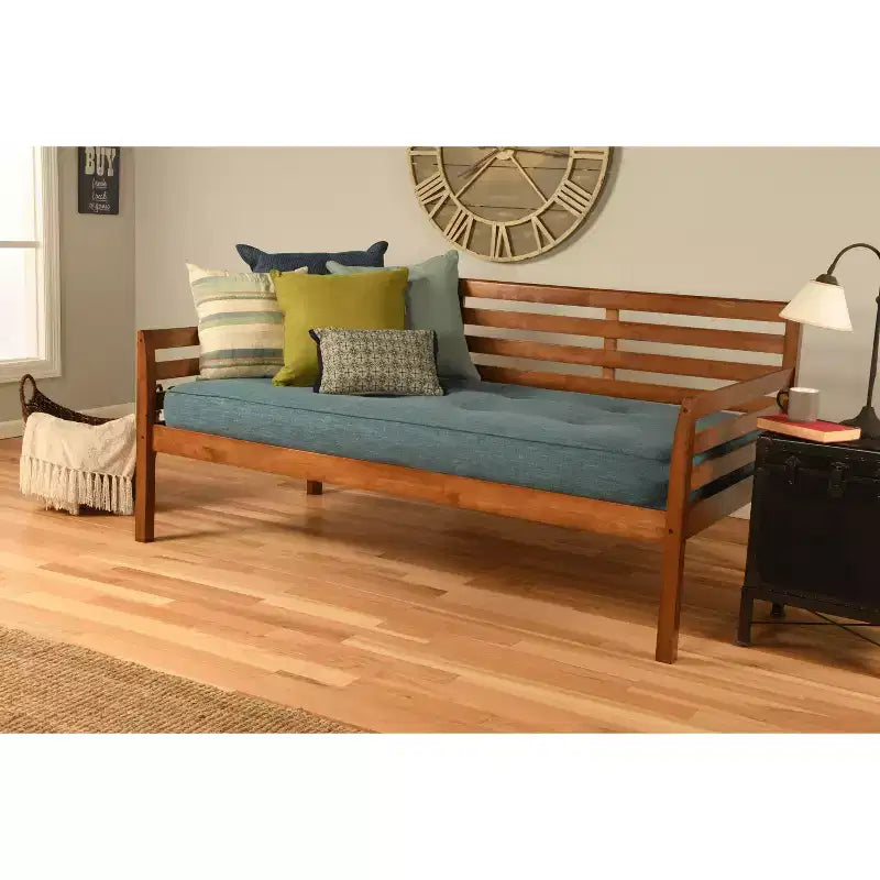 Base de cama individual White / Rustic Walnut / Barbados, se convierte en matrimonial, cabe 1