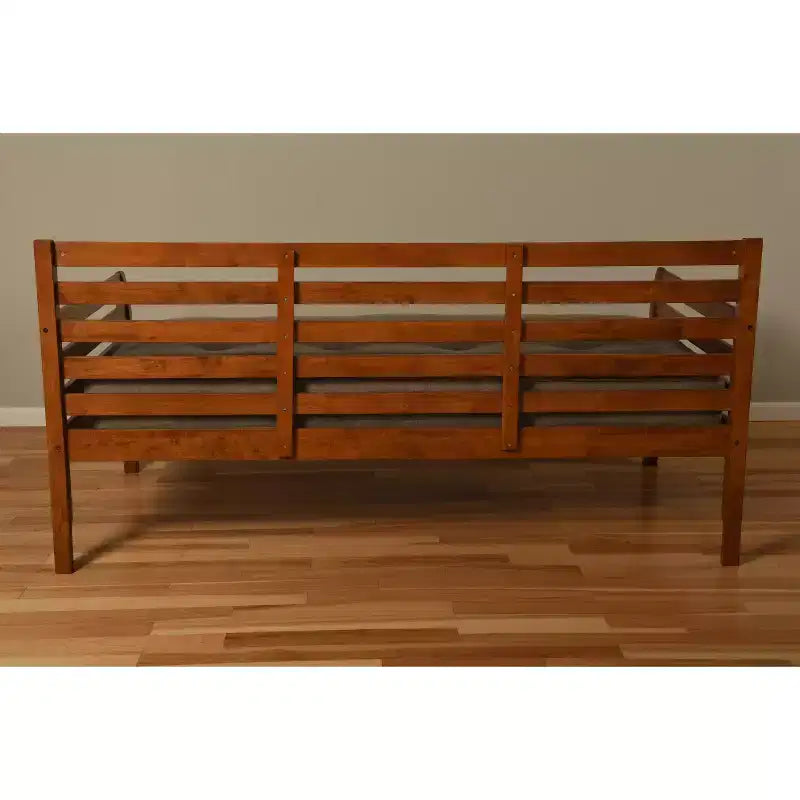 Base de cama individual White / Rustic Walnut / Barbados, se convierte en matrimonial, cabe 1