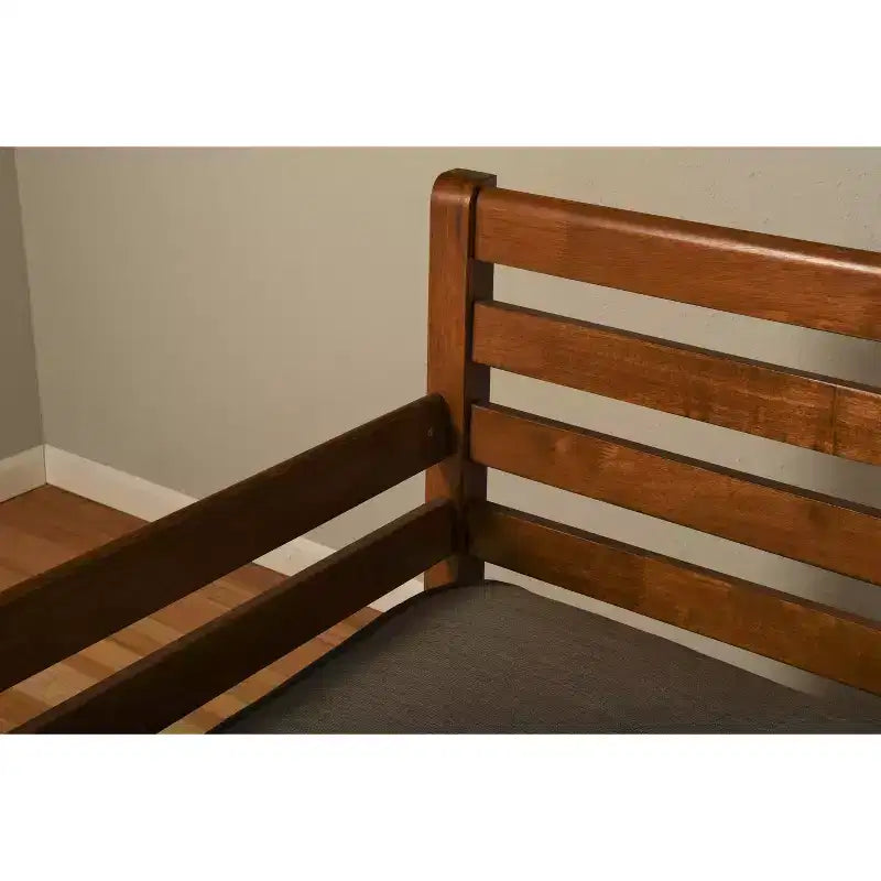 Base de cama individual White / Rustic Walnut / Barbados, se convierte en matrimonial, cabe 1