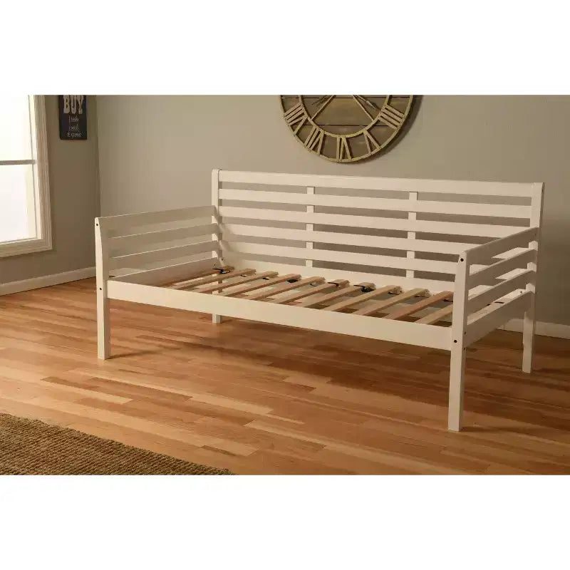 Base de cama individual White / Rustic Walnut / Barbados, se convierte en matrimonial, cabe 1