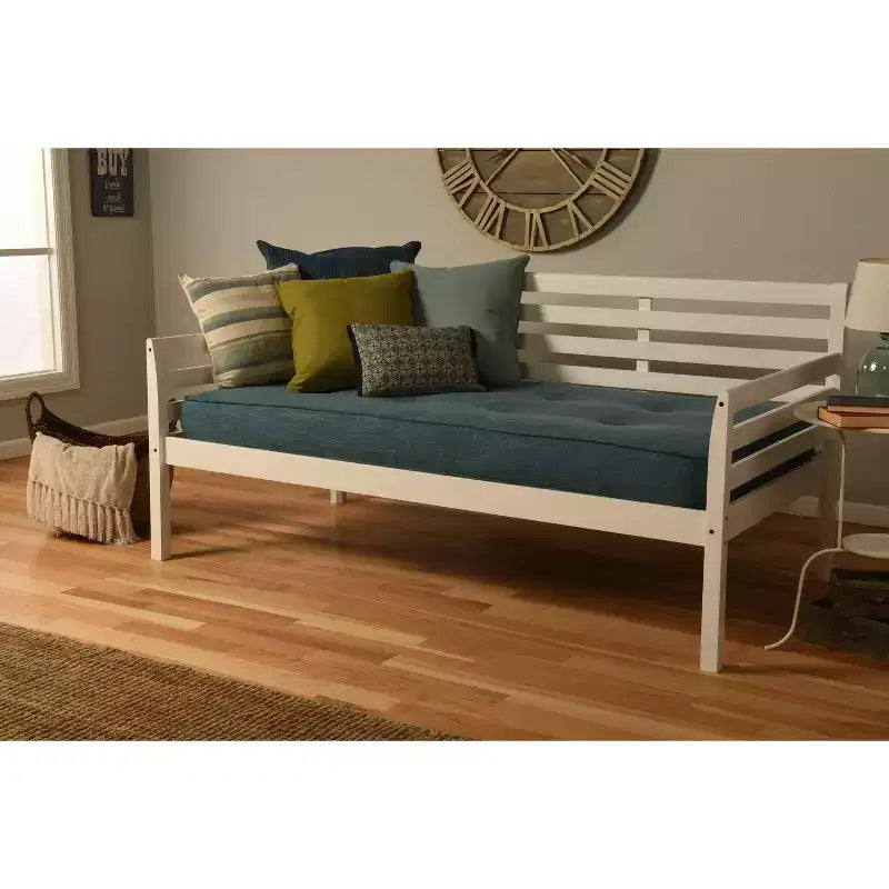 Base de cama individual White / Rustic Walnut / Barbados, se convierte en matrimonial, cabe 1