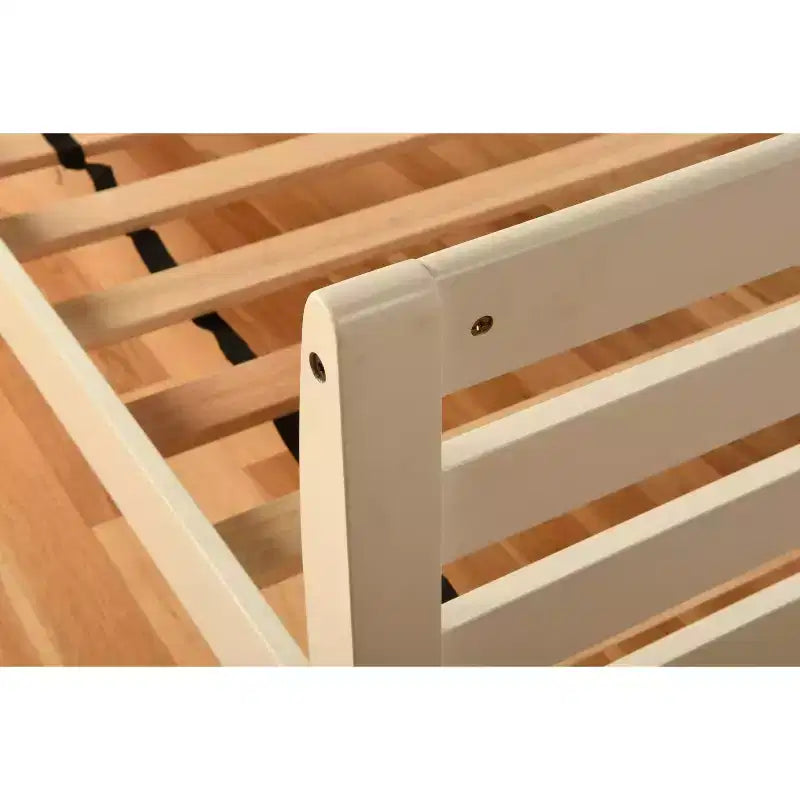 Base de cama individual White / Rustic Walnut / Barbados, se convierte en matrimonial, cabe 1