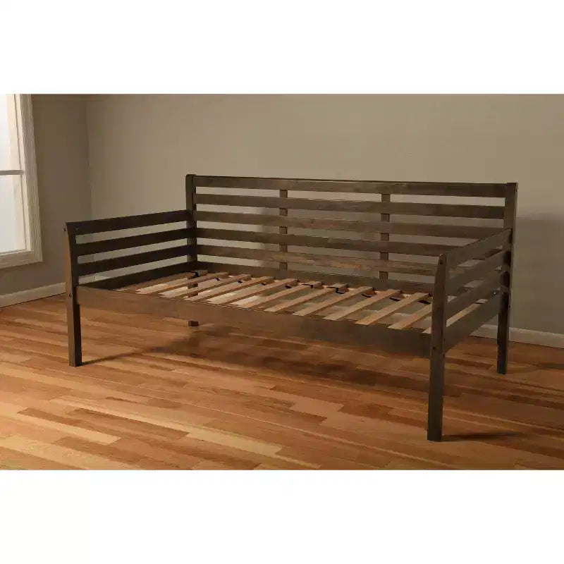 Base de cama individual White / Rustic Walnut / Barbados, se convierte en matrimonial, cabe 1
