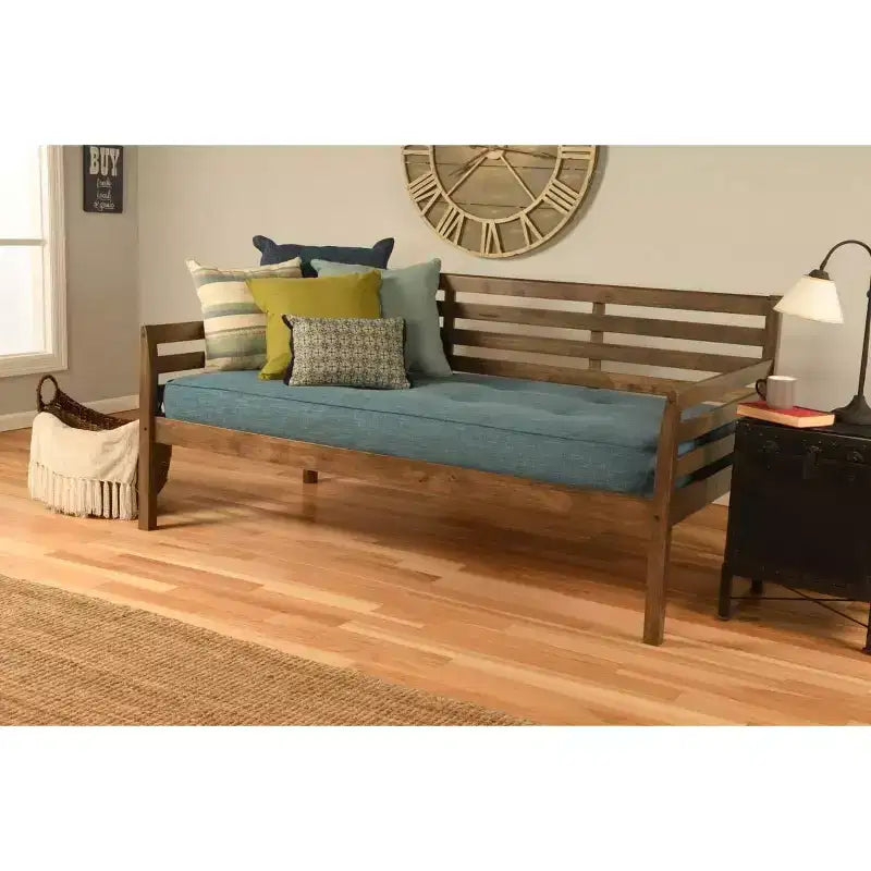 Base de cama individual White / Rustic Walnut / Barbados, se convierte en matrimonial, cabe 1