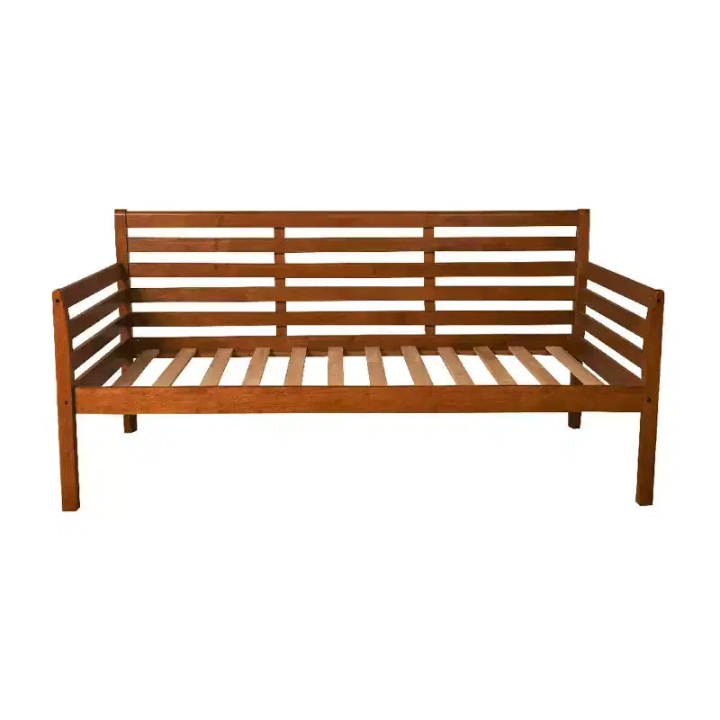 Base de cama individual White / Rustic Walnut / Barbados, se convierte en matrimonial, cabe 1