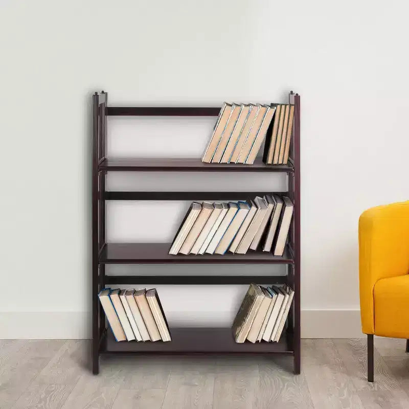 Estantería plegable apilable de 3 niveles en color natural/blanco/nogal — Para 1-2 usuarios