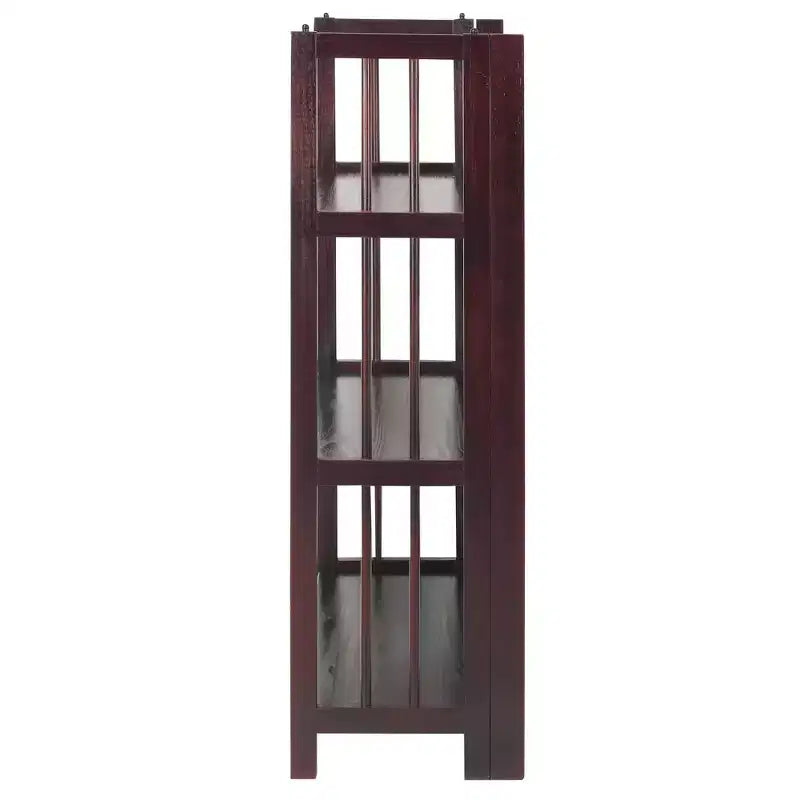 Estantería plegable apilable de 3 niveles en color natural/blanco/nogal — Para 1-2 usuarios