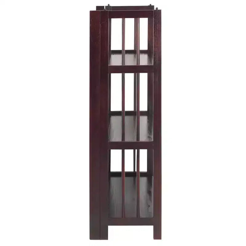 Estantería plegable apilable de 3 niveles en color natural/blanco/nogal — Para 1-2 usuarios