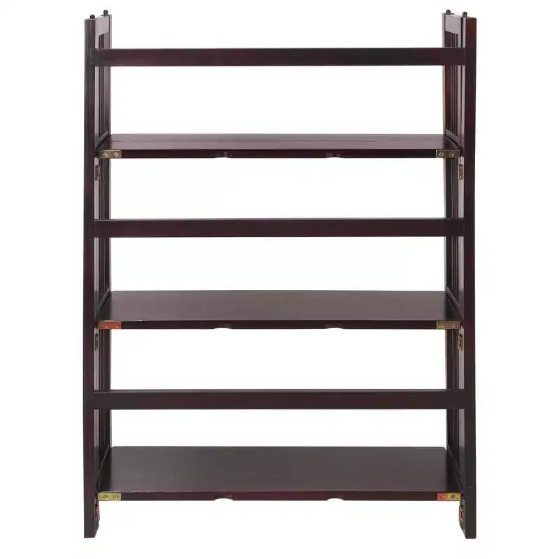 Estantería plegable apilable de 3 niveles en color natural/blanco/nogal — Para 1-2 usuarios