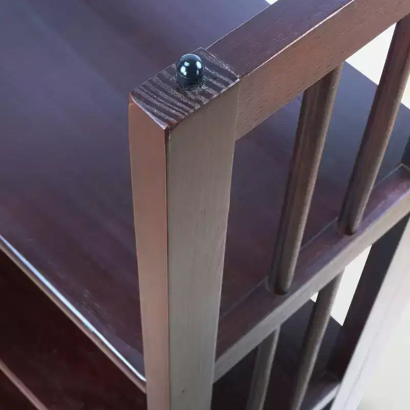 Estantería plegable apilable de 3 niveles en color natural/blanco/nogal — Para 1-2 usuarios