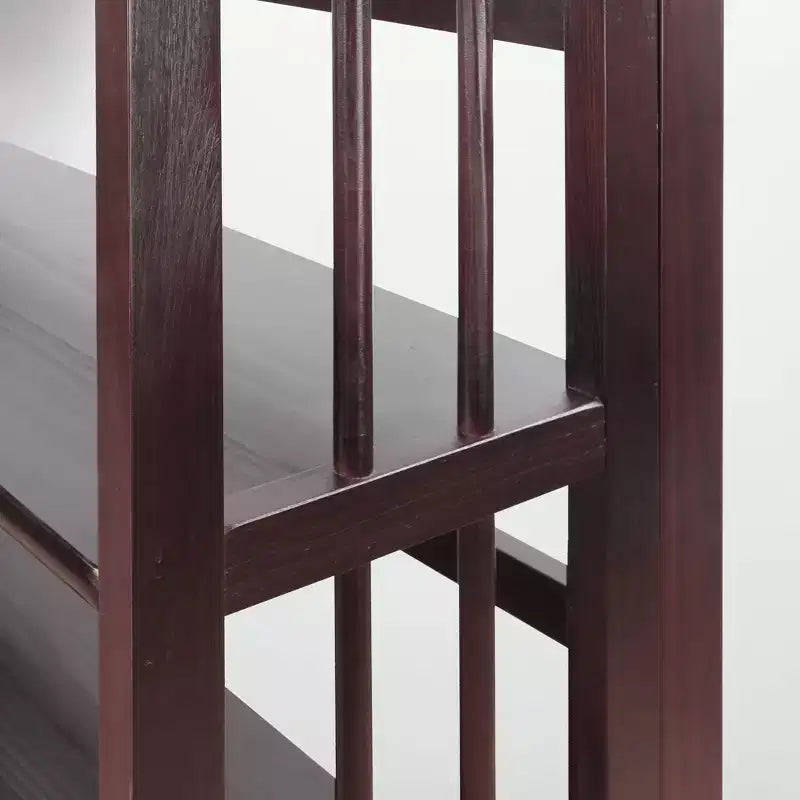 Estantería plegable apilable de 3 niveles en color natural/blanco/nogal — Para 1-2 usuarios