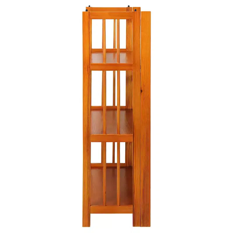 Estantería plegable apilable de 3 niveles en color natural/blanco/nogal — Para 1-2 usuarios