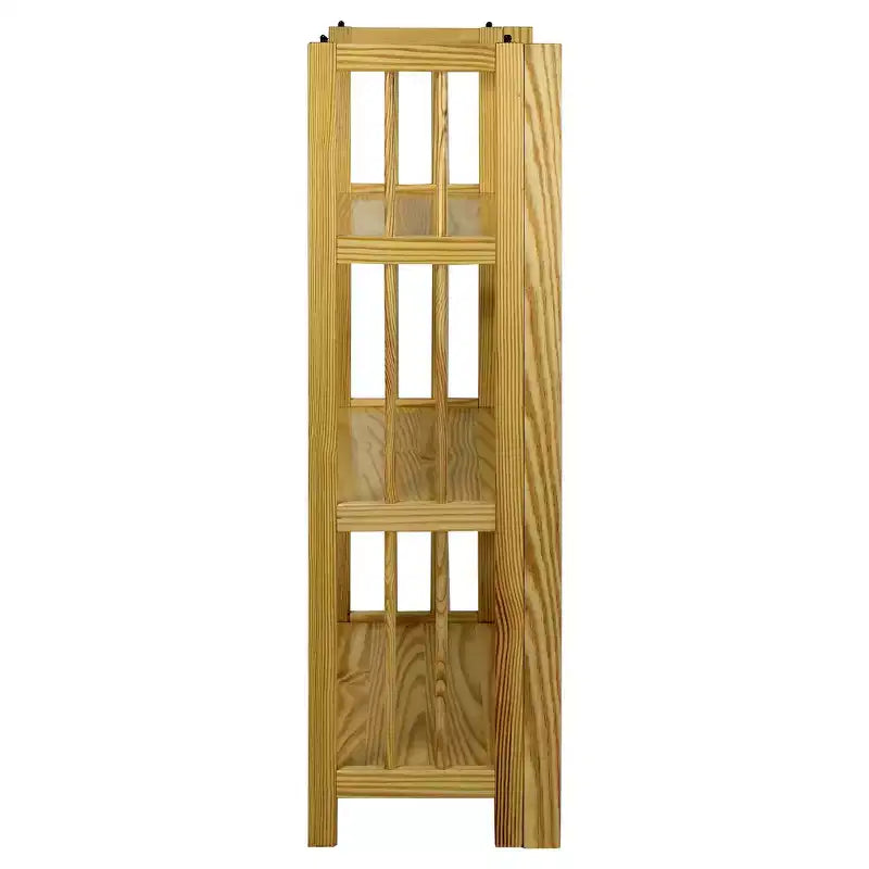 Estantería plegable apilable de 3 niveles en color natural/blanco/nogal — Para 1-2 usuarios