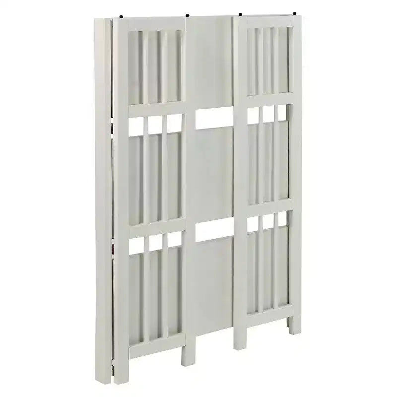 Estantería plegable apilable de 3 niveles en color natural/blanco/nogal — Para 1-2 usuarios