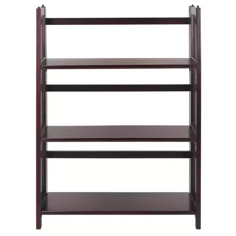 Estantería plegable apilable de 3 niveles en color natural/blanco/nogal — Para 1-2 usuarios