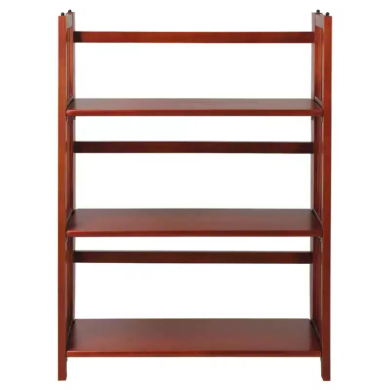 Estantería plegable apilable de 3 niveles en color natural/blanco/nogal — Para 1-2 usuarios