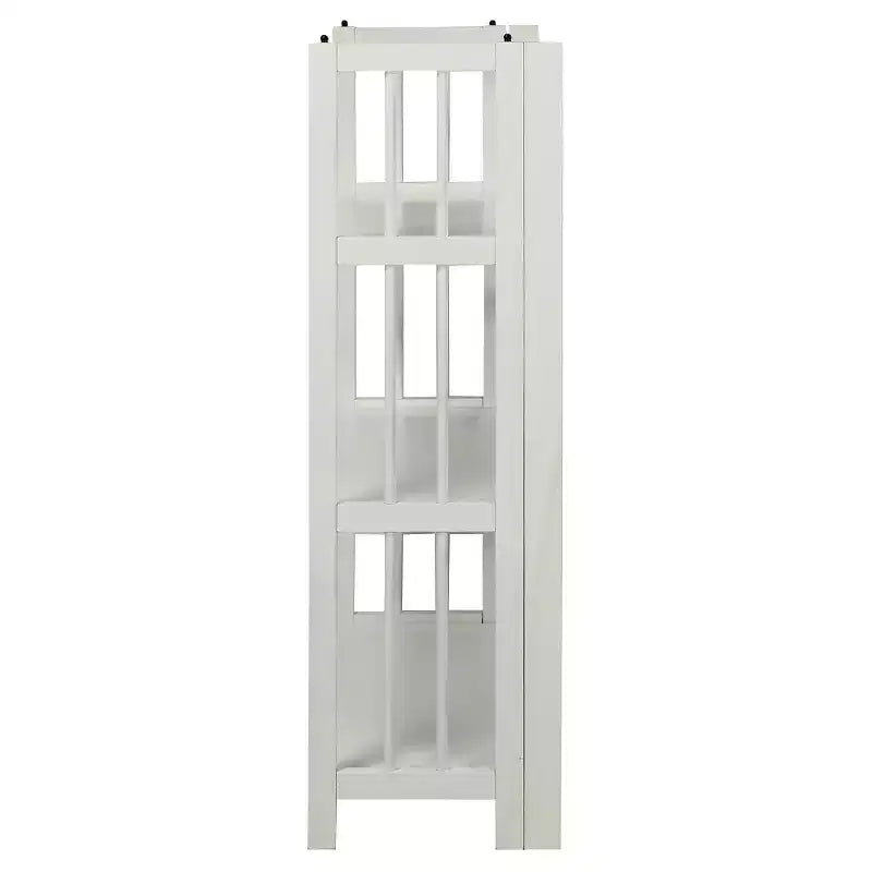Estantería plegable apilable de 3 niveles en color natural/blanco/nogal — Para 1-2 usuarios