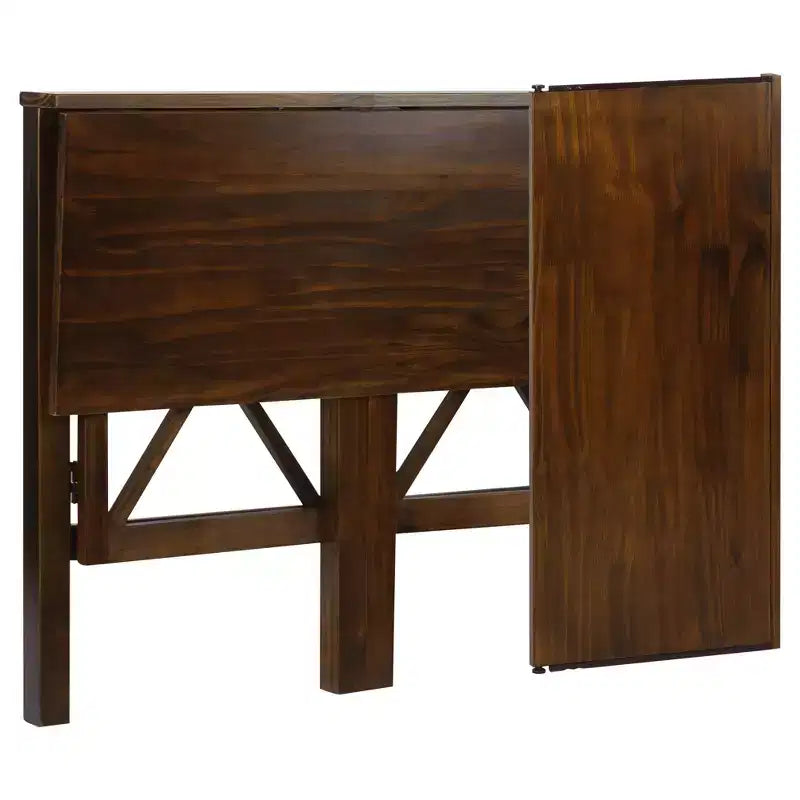 Escritorio plegable espresso/marrón con estante extraíble, 1 persona