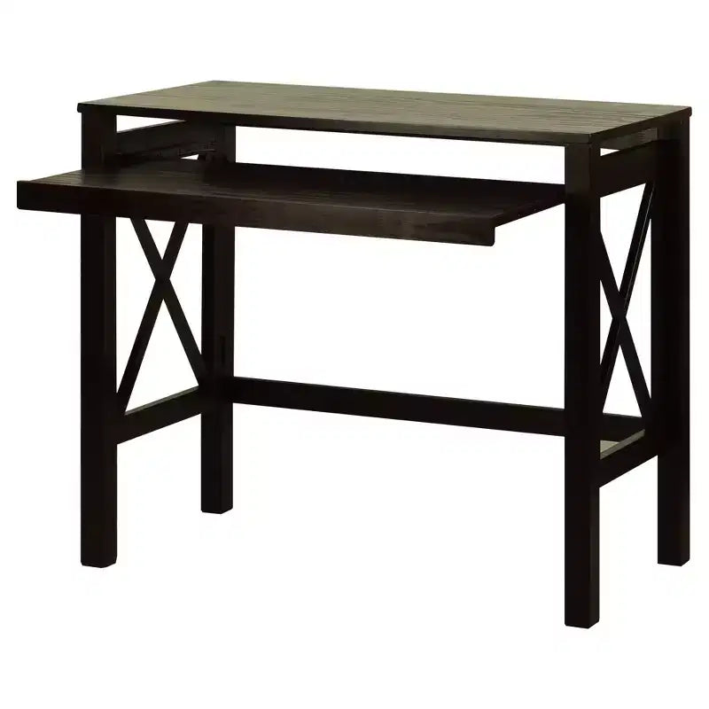 Escritorio plegable espresso/marrón con estante extraíble, 1 persona