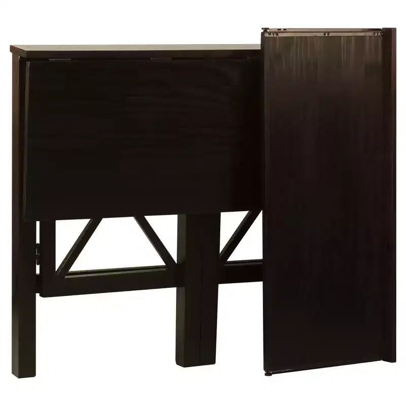 Escritorio plegable espresso/marrón con estante extraíble, 1 persona