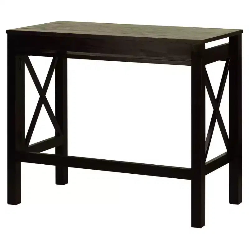 Escritorio plegable espresso/marrón con estante extraíble, 1 persona