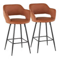 Set of 2 Margarite Contemporary Counter Height Barstool Faux Leather - LumiSource