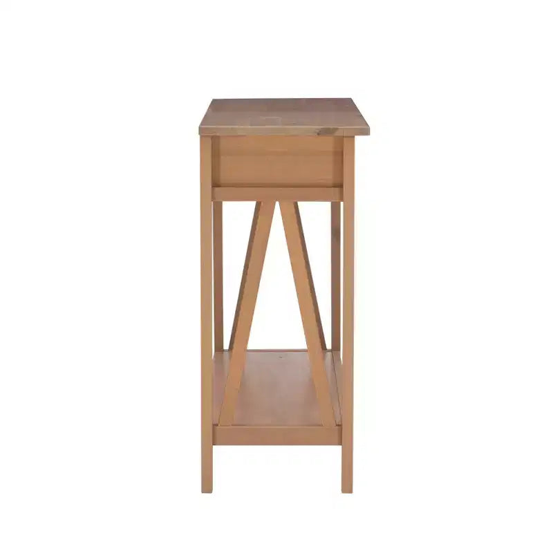 Mesa consola de 2 cajones Gray Wash, pino, montaje para 1 persona
