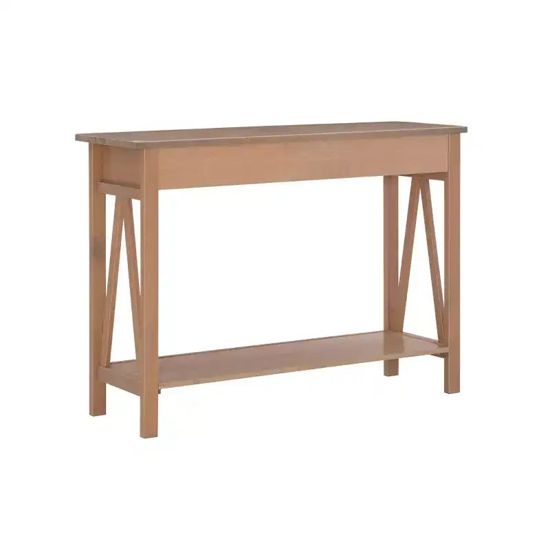 Mesa consola de 2 cajones Gray Wash, pino, montaje para 1 persona