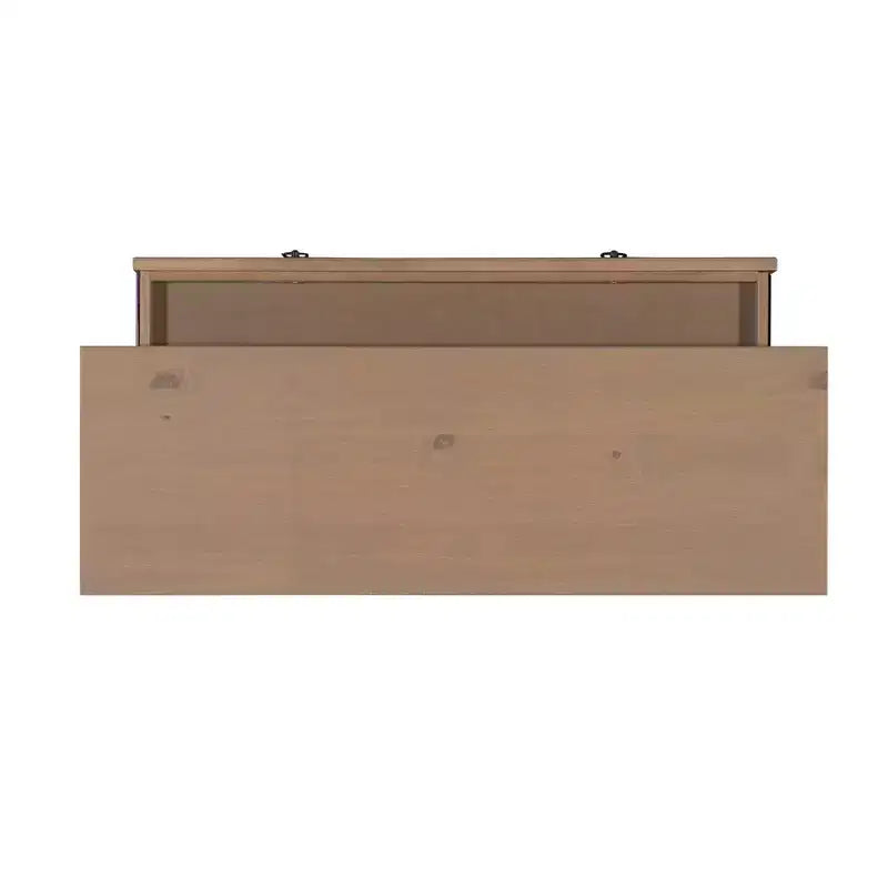 Mesa consola de 2 cajones Gray Wash, pino, montaje para 1 persona
